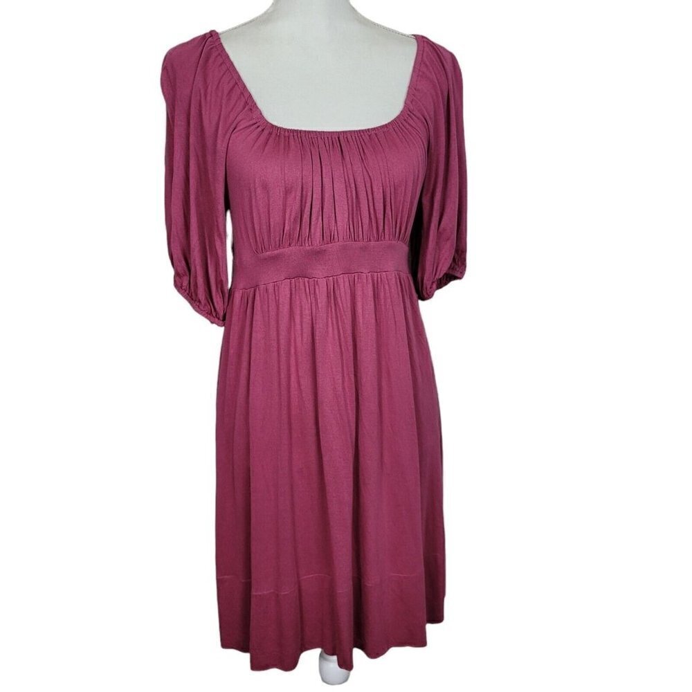 Juicy Couture Sz Small Dress 100% Modal Pink On Off Shoulder Ruching in Front